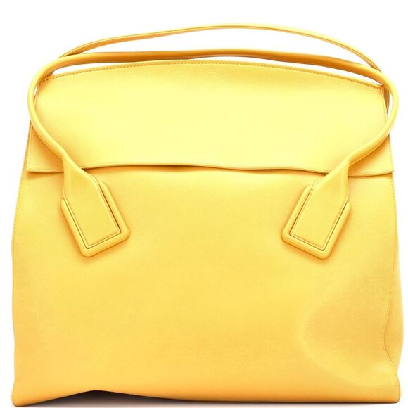 Bottega Veneta Arco Flap Shopper Tote Smooth Leather XL Yellow - Picture 1 of 6
